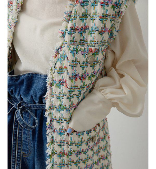  「LINTONフリンジジレ」|ベスト・ジレ|