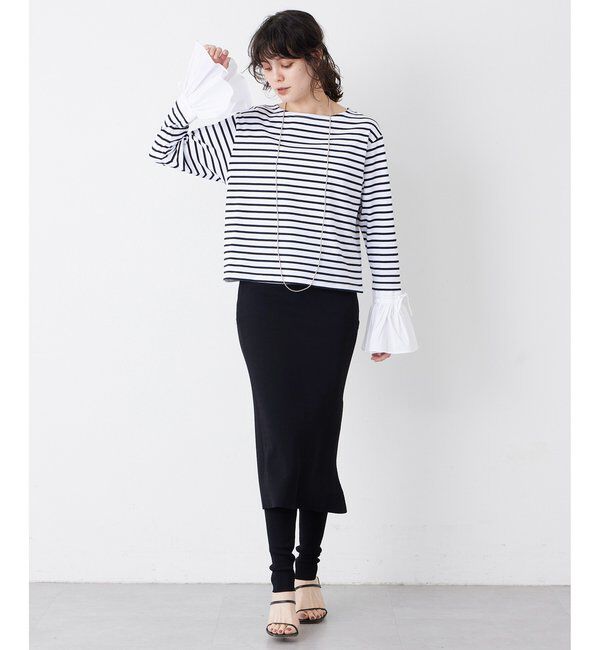  「【THE PAUSE】フレアカフスボーダープルオーバー」|Tシャツ・カットソー|