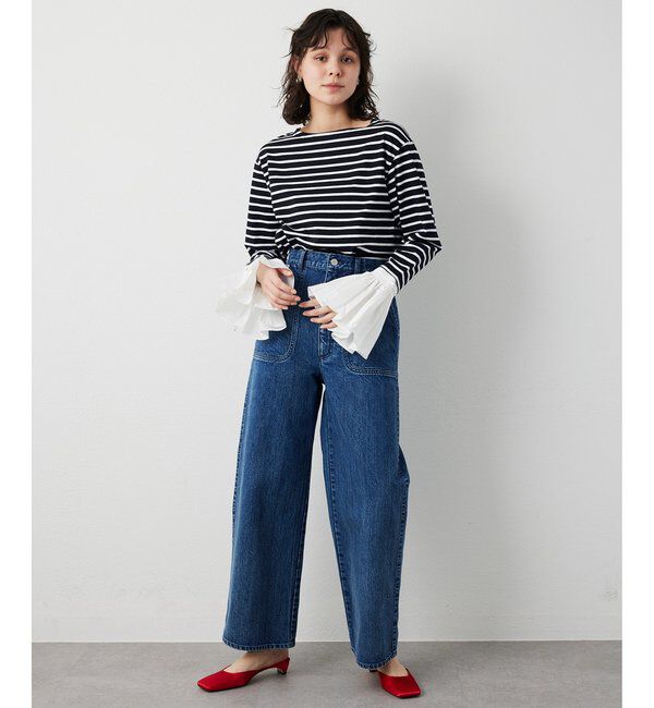  「【THE PAUSE】フレアカフスボーダープルオーバー」|Tシャツ・カットソー|