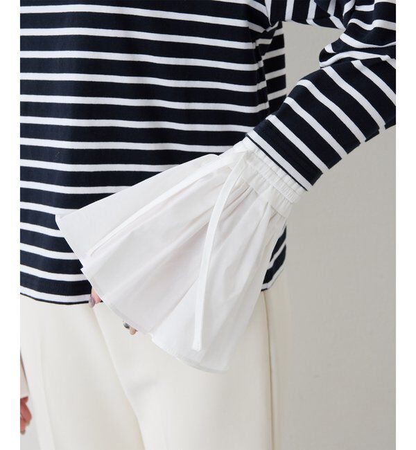  「【THE PAUSE】フレアカフスボーダープルオーバー」|Tシャツ・カットソー|