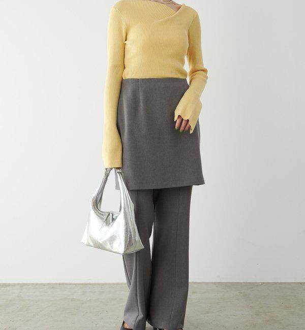  「デザインネックリブニット」|ニット・セーター|