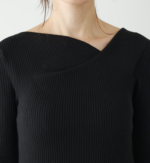  「デザインネックリブニット」|ニット・セーター|