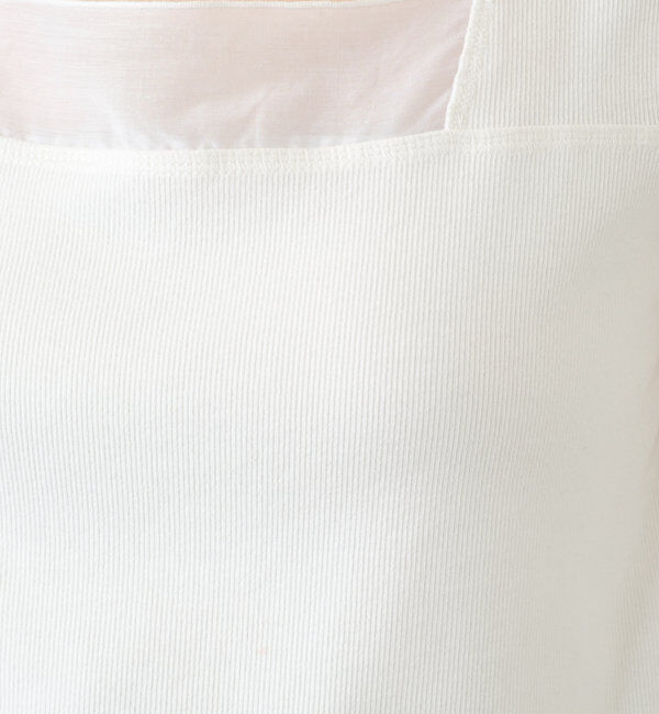  「 シアー切り替えスクエアタンクトップ」|Tシャツ・カットソー|