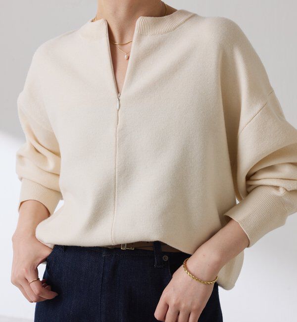  「ジップスウェットライクニット」|ニット・セーター|