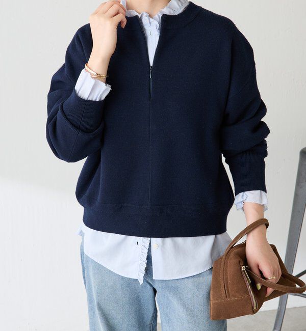  「ジップスウェットライクニット」|ニット・セーター|