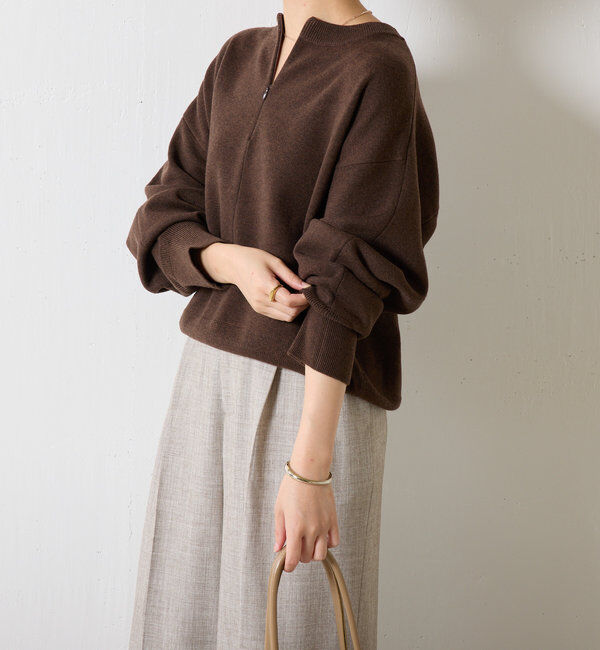  「ジップスウェットライクニット」|ニット・セーター|