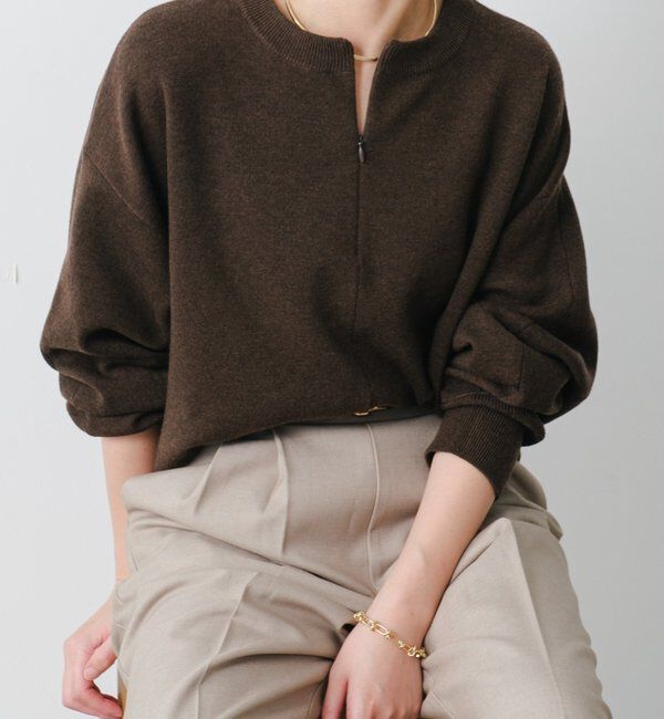  「ジップスウェットライクニット」|ニット・セーター|