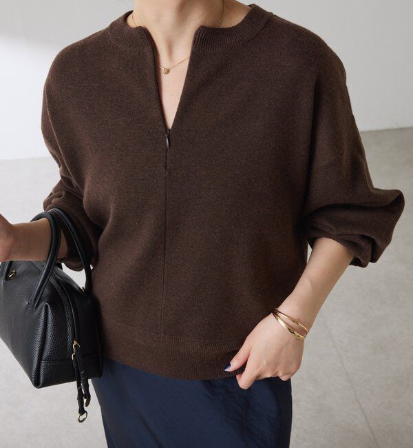  「ジップスウェットライクニット」|ニット・セーター|