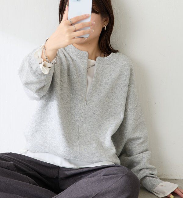 「ジップスウェットライクニット」|ニット・セーター|