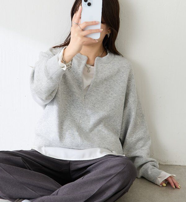  「ジップスウェットライクニット」|ニット・セーター|