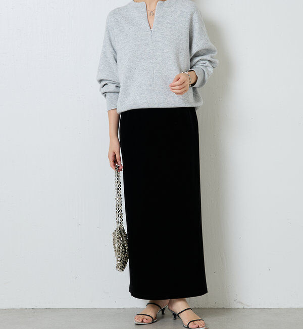 「ジップスウェットライクニット」|ニット・セーター|