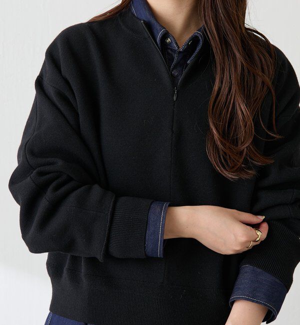  「ジップスウェットライクニット」|ニット・セーター|