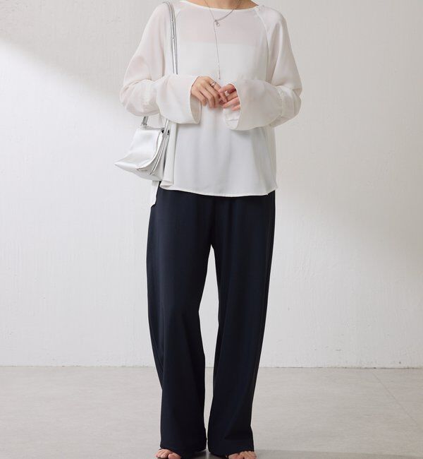  「袖フレアサテンブラウス」|シャツ・ブラウス|