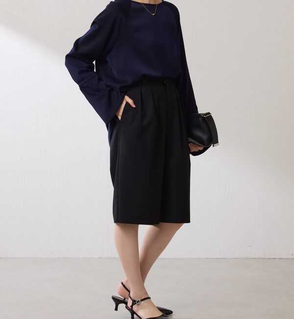  「袖フレアサテンブラウス」|シャツ・ブラウス|