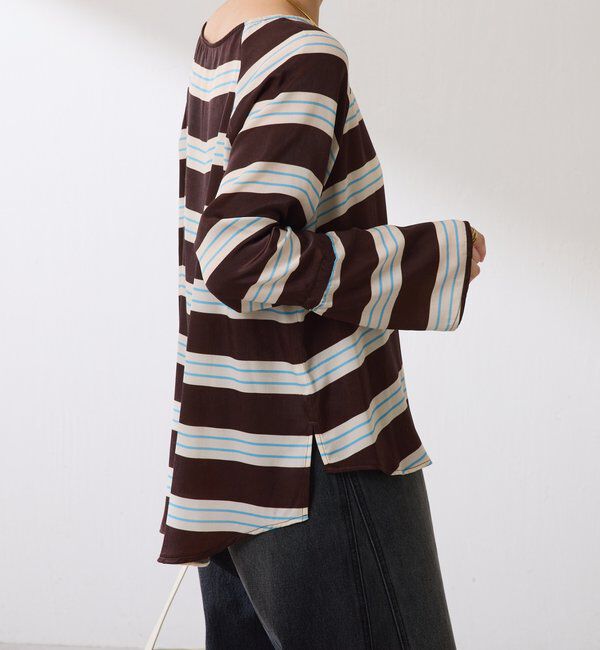  「袖フレアサテンブラウス」|シャツ・ブラウス|