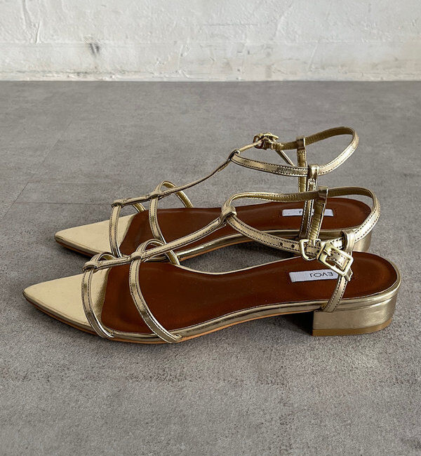  「ポインテッドストラップサンダル」|ロングブーツ|