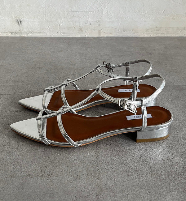  「ポインテッドストラップサンダル」|ロングブーツ|