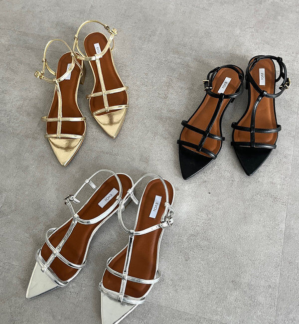  「ポインテッドストラップサンダル」|ロングブーツ|