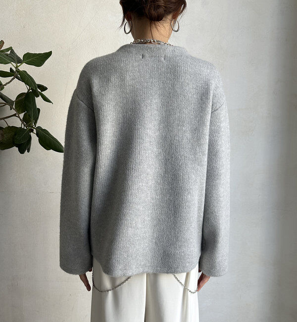  「【WEB限定】ダブルフェイスニットショートコート」|カーディガン|