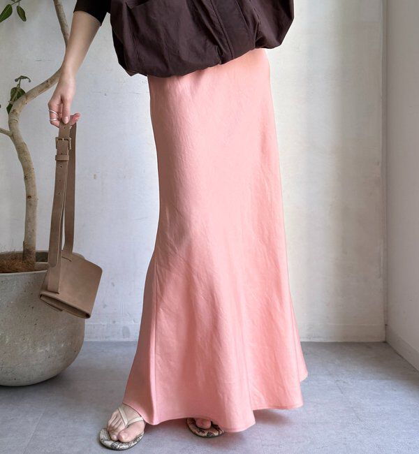  「キュプラリネンマーメイドスカート」|スカート|ピンク