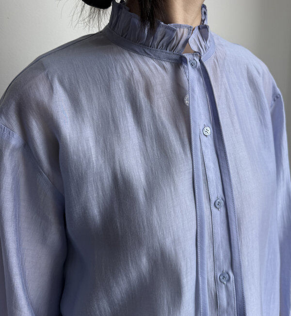  「シアースタンドフリルブラウス」|シャツ・ブラウス|