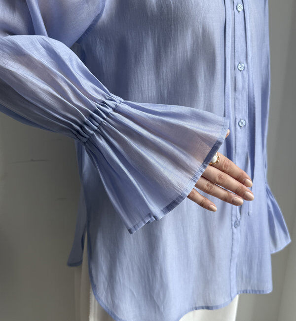  「シアースタンドフリルブラウス」|シャツ・ブラウス|