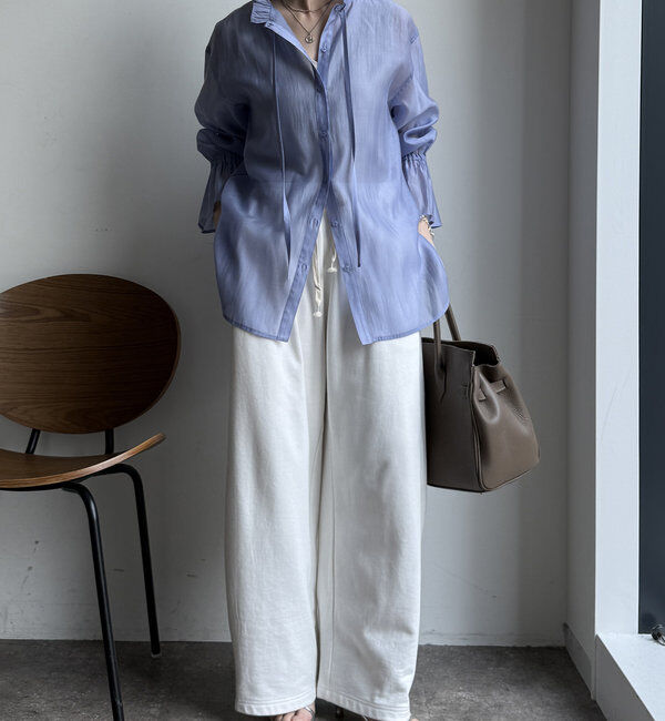  「シアースタンドフリルブラウス」|シャツ・ブラウス|