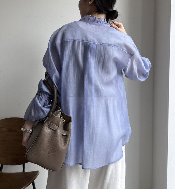  「シアースタンドフリルブラウス」|シャツ・ブラウス|