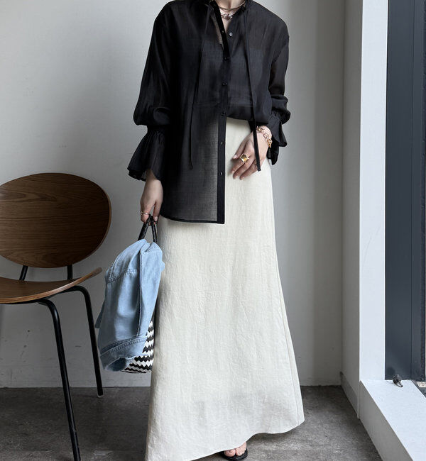  「シアースタンドフリルブラウス」|シャツ・ブラウス|