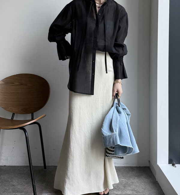  「シアースタンドフリルブラウス」|シャツ・ブラウス|