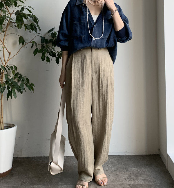  「【WEB限定】リネンライクバルーンパンツ」|チノ|