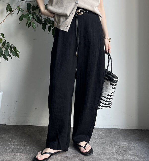 「【WEB限定】リネンライクバルーンパンツ」|チノ|ブラック