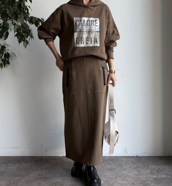  「【セットアップ対応/WEB限定】ポンチバックフレアスカート」|スカート|