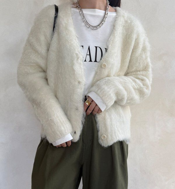  「【WEB限定】ロングシャギーカーディガン」|カーディガン|