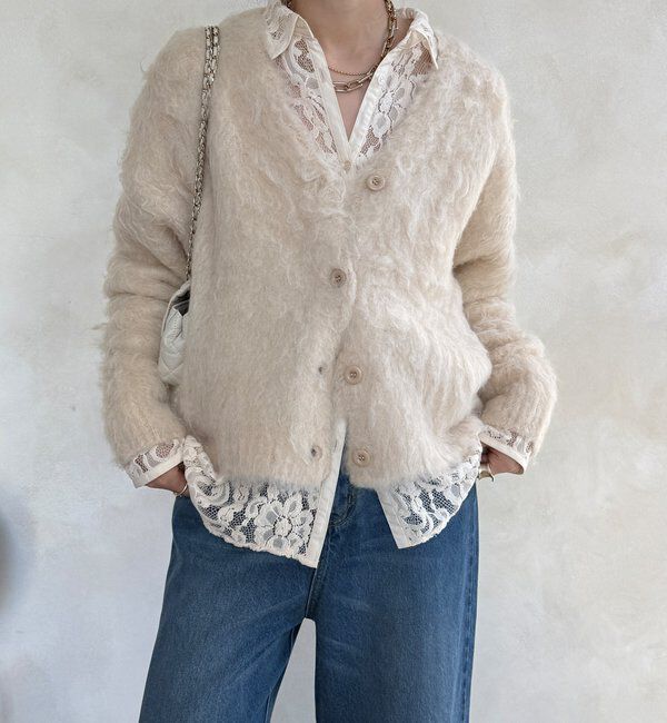  「【WEB限定】ロングシャギーカーディガン」|カーディガン|