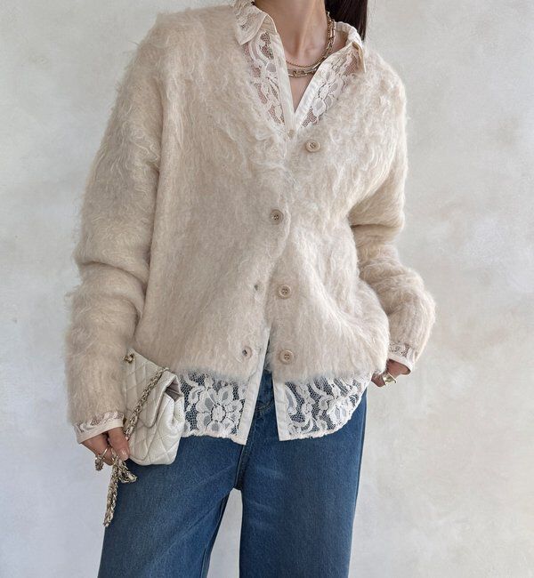  「【WEB限定】ロングシャギーカーディガン」|カーディガン|