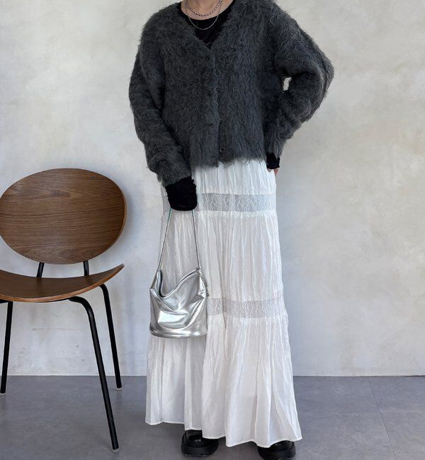  「【WEB限定】ロングシャギーカーディガン」|カーディガン|