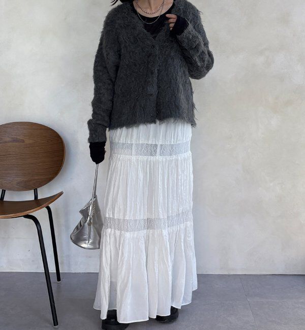  「【WEB限定】ロングシャギーカーディガン」|カーディガン|