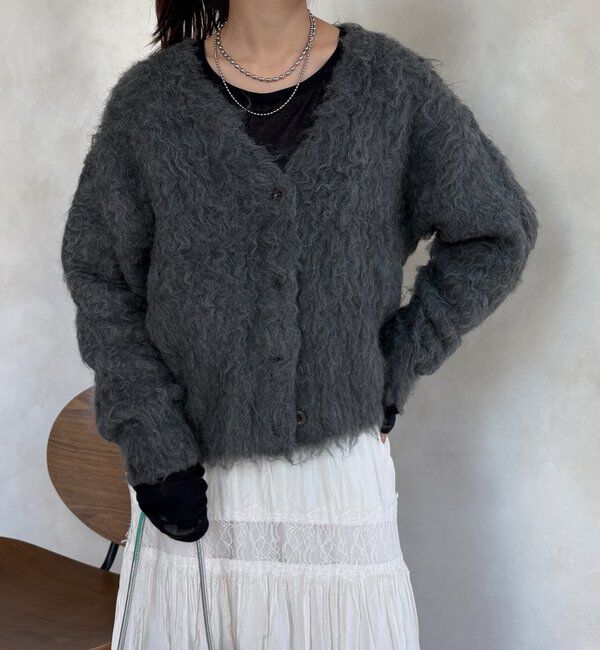  「【WEB限定】ロングシャギーカーディガン」|カーディガン|