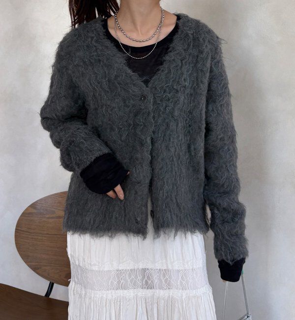  「【WEB限定】ロングシャギーカーディガン」|カーディガン|