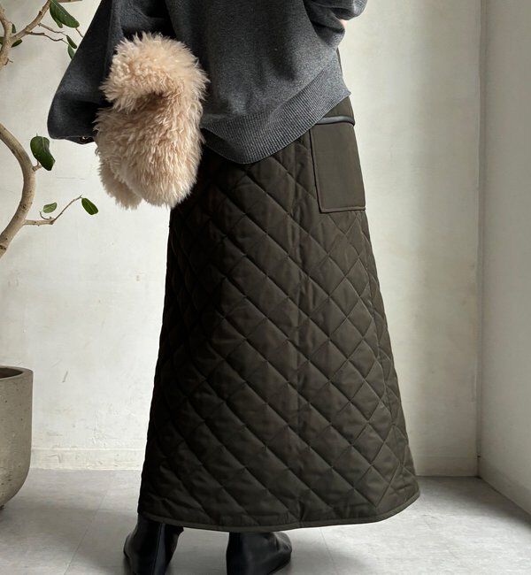  「【WEB限定】キルト切替スカート」|スカート|