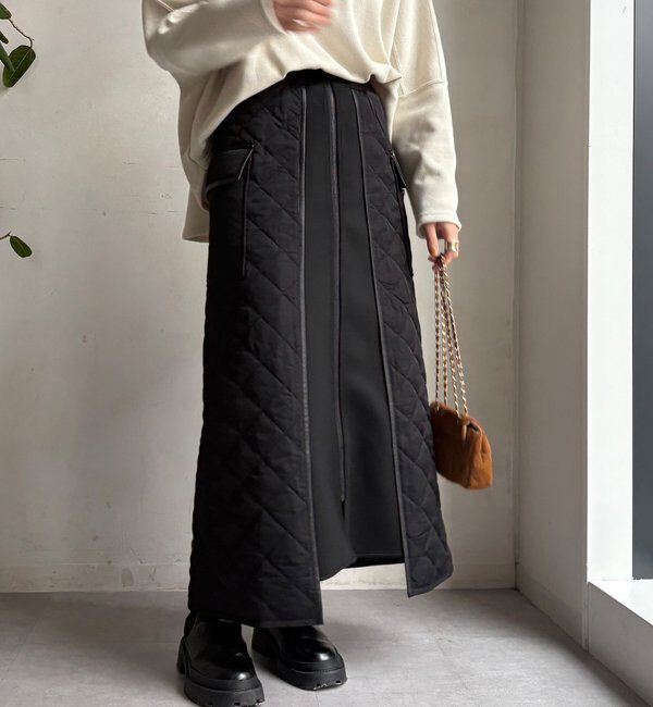  「【WEB限定】キルト切替スカート」|スカート|