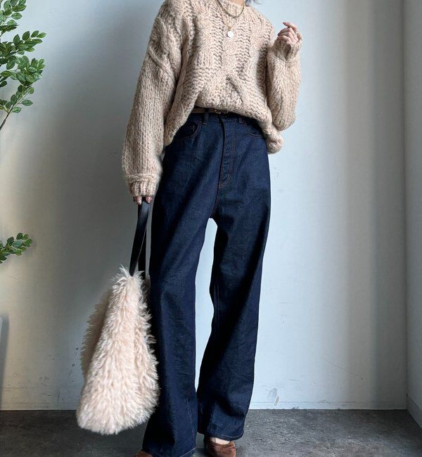  「【WEB限定】ローゲージケーブルニット」|ニット・セーター|