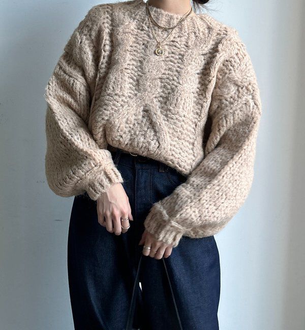  「【WEB限定】ローゲージケーブルニット」|ニット・セーター|