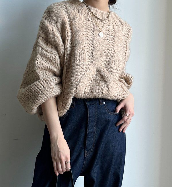  「【WEB限定】ローゲージケーブルニット」|ニット・セーター|