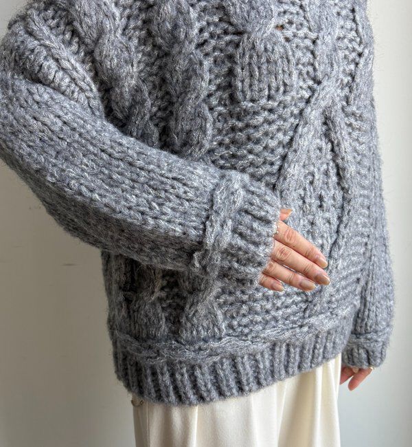  「【WEB限定】ローゲージケーブルニット」|ニット・セーター|