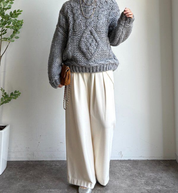  「【WEB限定】ローゲージケーブルニット」|ニット・セーター|