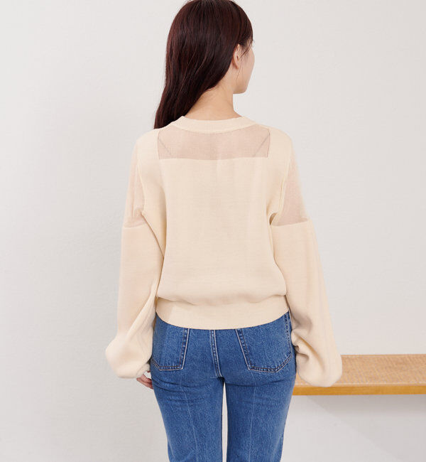  「B シアー配色ニットプルオーバー」|その他|