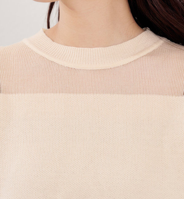  「B シアー配色ニットプルオーバー」|その他|