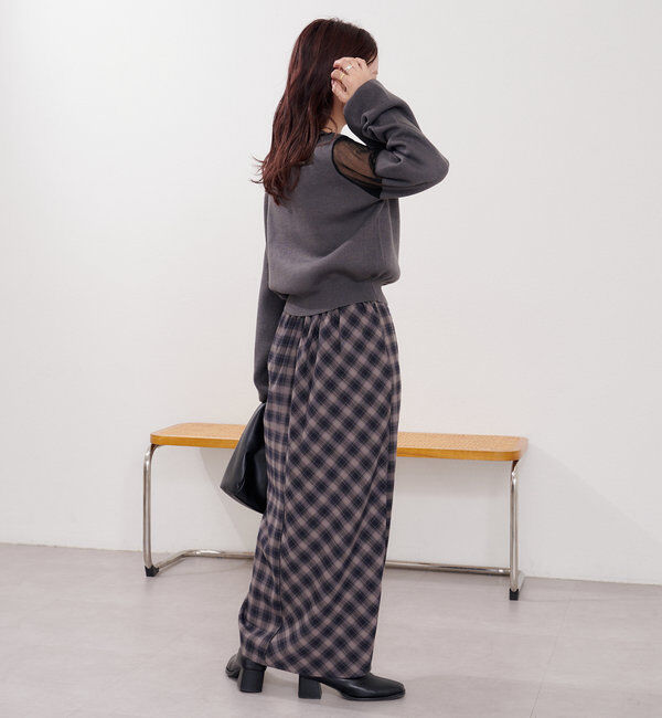  「B シアー配色ニットプルオーバー」|その他|